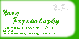 nora przepolszky business card